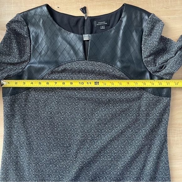 Tahari Arthur S. Levine Faux Leather Trim Dress - Picture 8 of 11